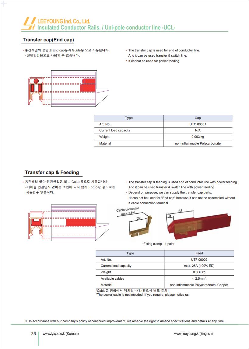 Công ty TNHH MTT Hàn Quốc RAY ĐIỆN UCL- POLE CONDUCTOR RAIL (UCL) 