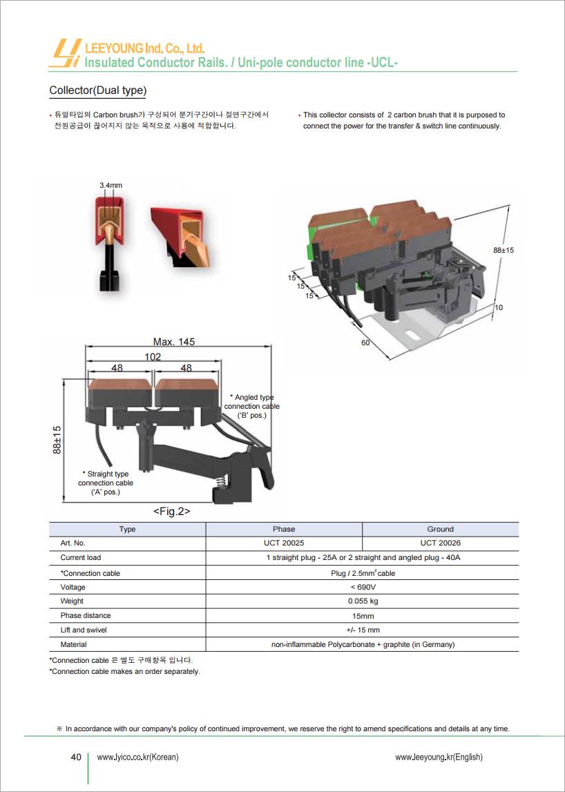 Công ty TNHH MTT Hàn Quốc RAY ĐIỆN UCL- POLE CONDUCTOR RAIL (UCL) 