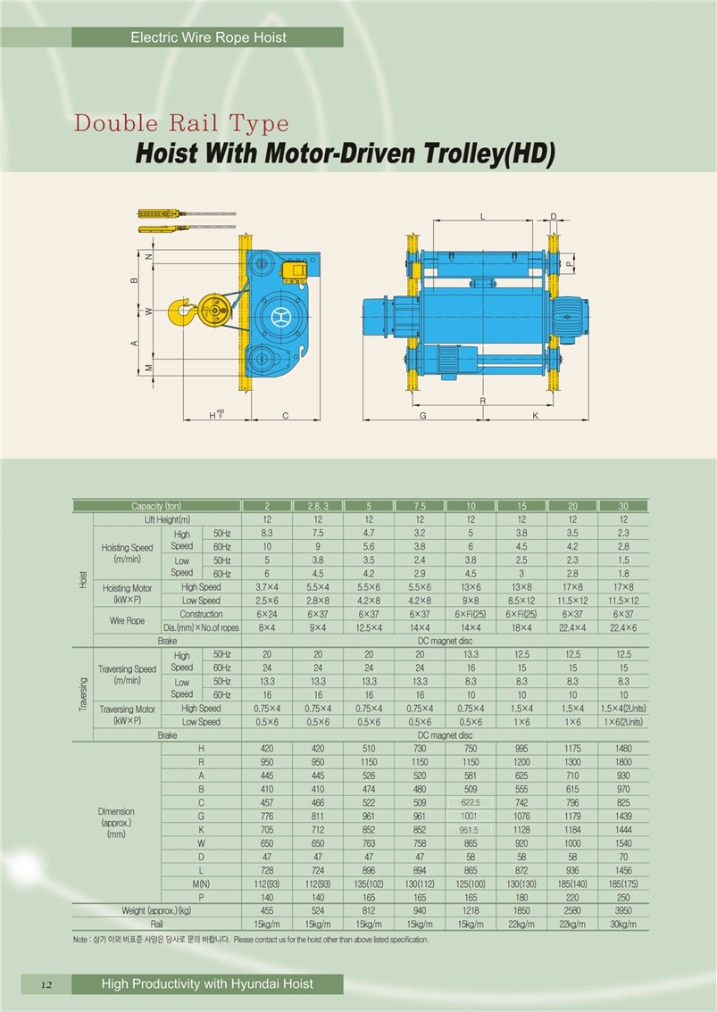 Công ty TNHH MTT Hàn Quốc Palang dầm đôi - Double rail hoist Công ty TNHH MTT Hàn Quốc Palang dầm đôi - Double rail hoist