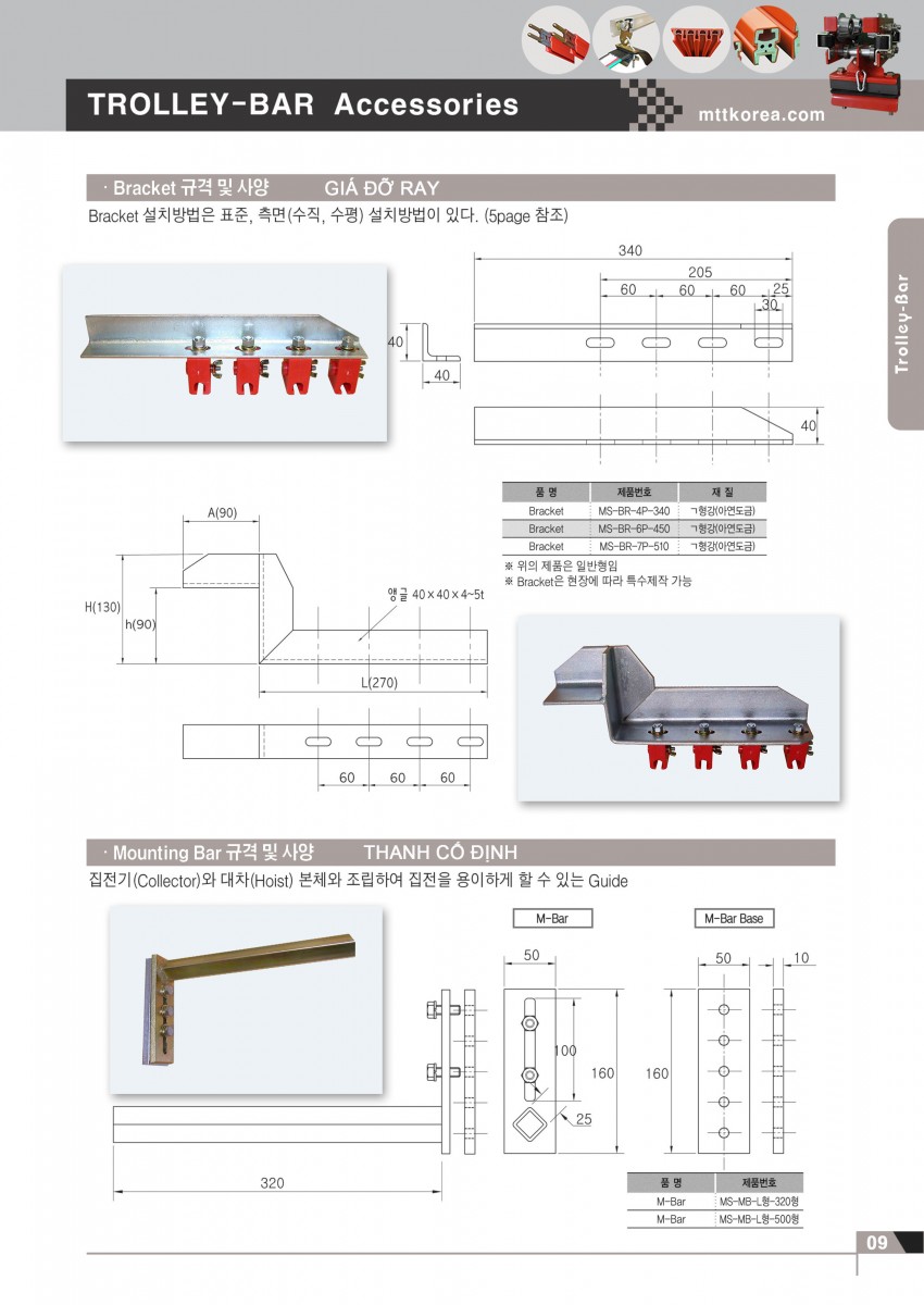 Công ty TNHH MTT Hàn Quốc Ray điện cầu trục - Trolley Bar 