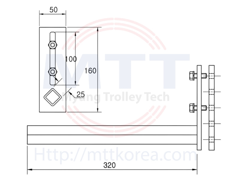 Công ty TNHH MTT Hàn Quốc Thanh cố định chổi tiếp điện cầu trục 