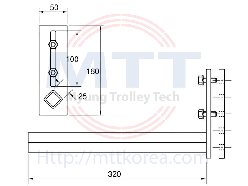 Công ty TNHH MTT Hàn Quốc Thanh cố định con lăn đầu cáp ray C cầu trục Công ty TNHH MTT Hàn Quốc Thanh cố định con lăn đầu cáp ray C cầu trục