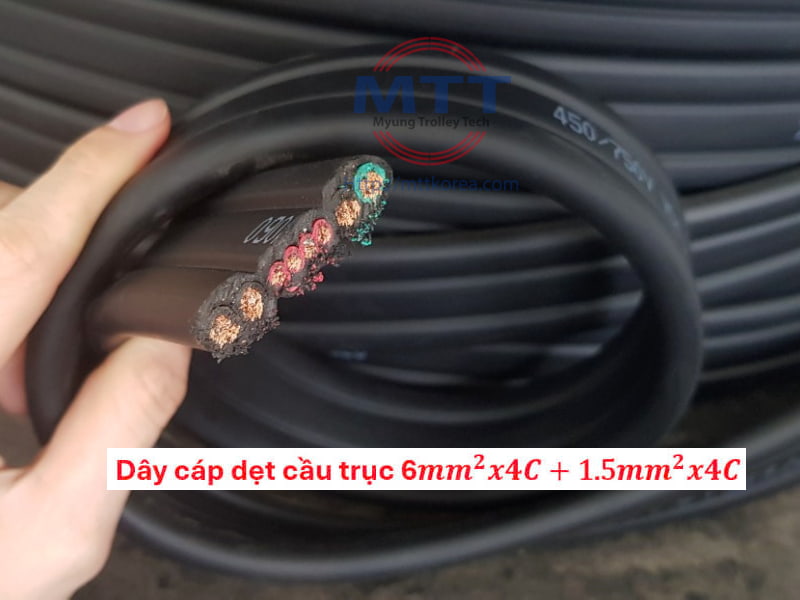 Cáp điện dẹt 6SQx4C+1.5SQx4C