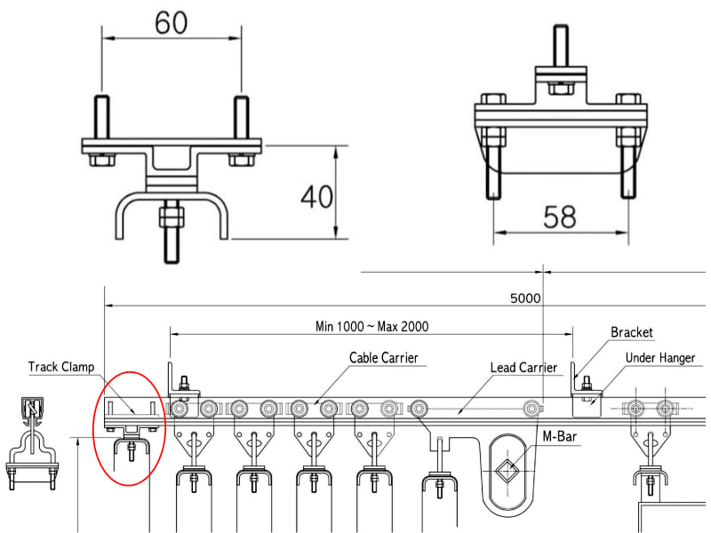Công ty TNHH MTT Hàn Quốc Kẹp cố định cáp ray C cầu trục 