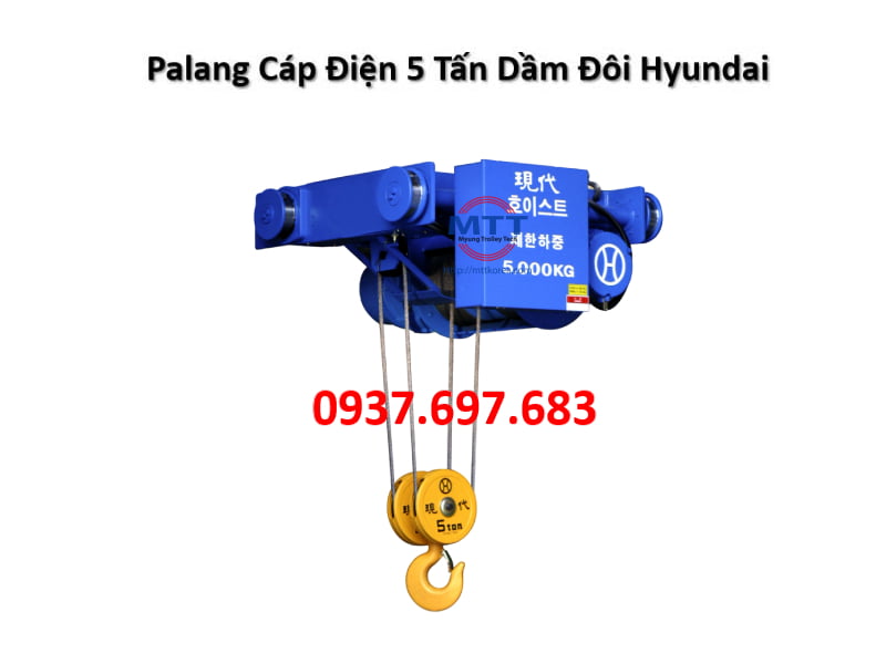 Palang cáp dầm đôi 5 tấn Hyundai