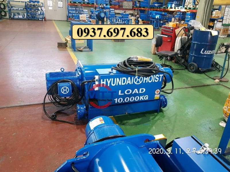 Công ty TNHH MTT Hàn Quốc Palang cáp điện dầm đôi 10 tấn Hyundai 