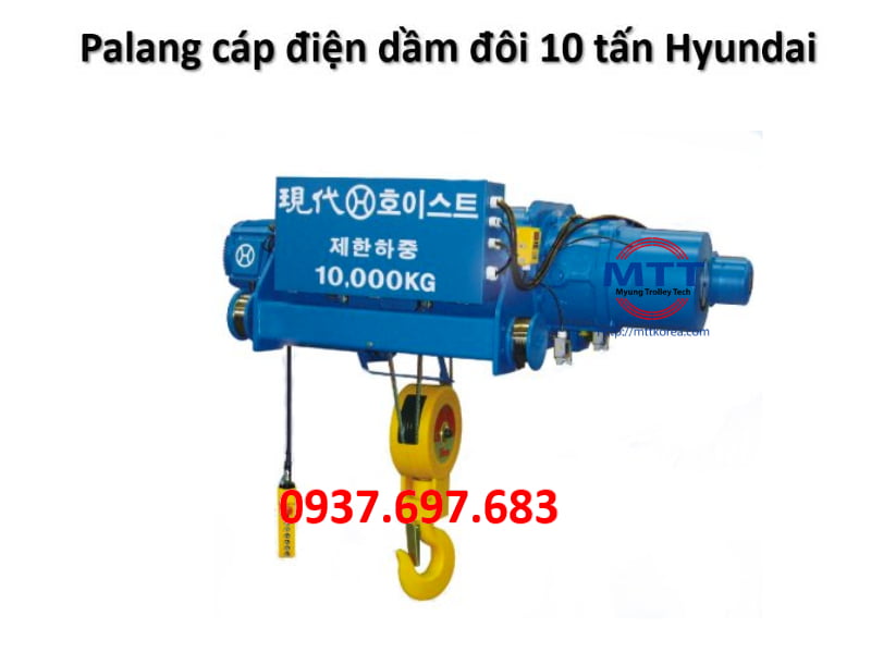 Palang điện 10 tấn dầm đôi Hyundai