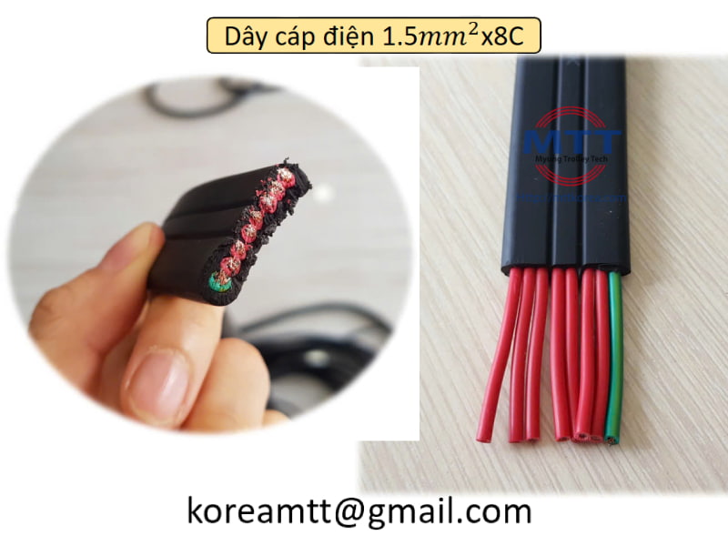 Công ty TNHH MTT Hàn Quốc Cáp dẹt cầu trục 1.5mm²x8 lõi Công ty TNHH MTT Hàn Quốc Cáp dẹt cầu trục 1.5mm²x8 lõi