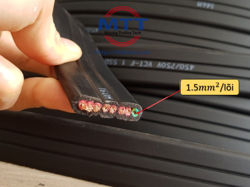 Công ty TNHH MTT Hàn Quốc Cáp dẹt cầu trục 1.5mm²x8 lõi Công ty TNHH MTT Hàn Quốc Cáp dẹt cầu trục 1.5mm²x8 lõi