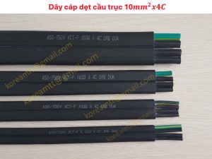 Cáp dẹt cầu trục 10mm²x 4 lõi