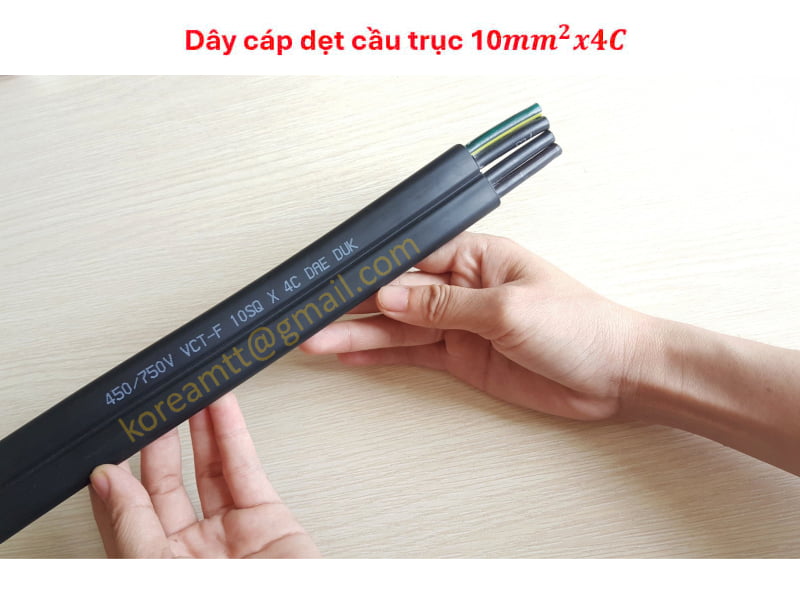 Công ty TNHH MTT Hàn Quốc Cáp dẹt cầu trục 10mm²x4 lõi 