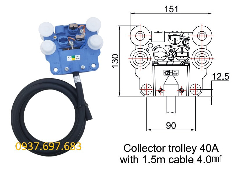 Công ty TNHH MTT Hàn Quốc Chổi tiếp điện hộp kín 80A LCL 