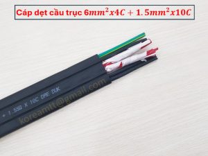 Dây cáp dẹt 6SQx4C+1.5SQx10C