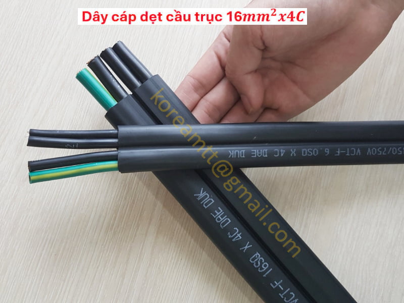 Cáp dẹt cầu trục 16mm² 4 lõi