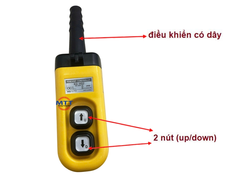 Công ty TNHH MTT Hàn Quốc Điều khiển palang H02A 2 nút có dây Công ty TNHH MTT Hàn Quốc Điều khiển palang H02A 2 nút có dây